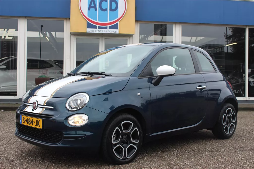 Fiat 500 1.0 70pk Hybrid eco Club | Airco | Cruisecontrol | Uconnect 7"touchscreen | Spiegels wit+striping |